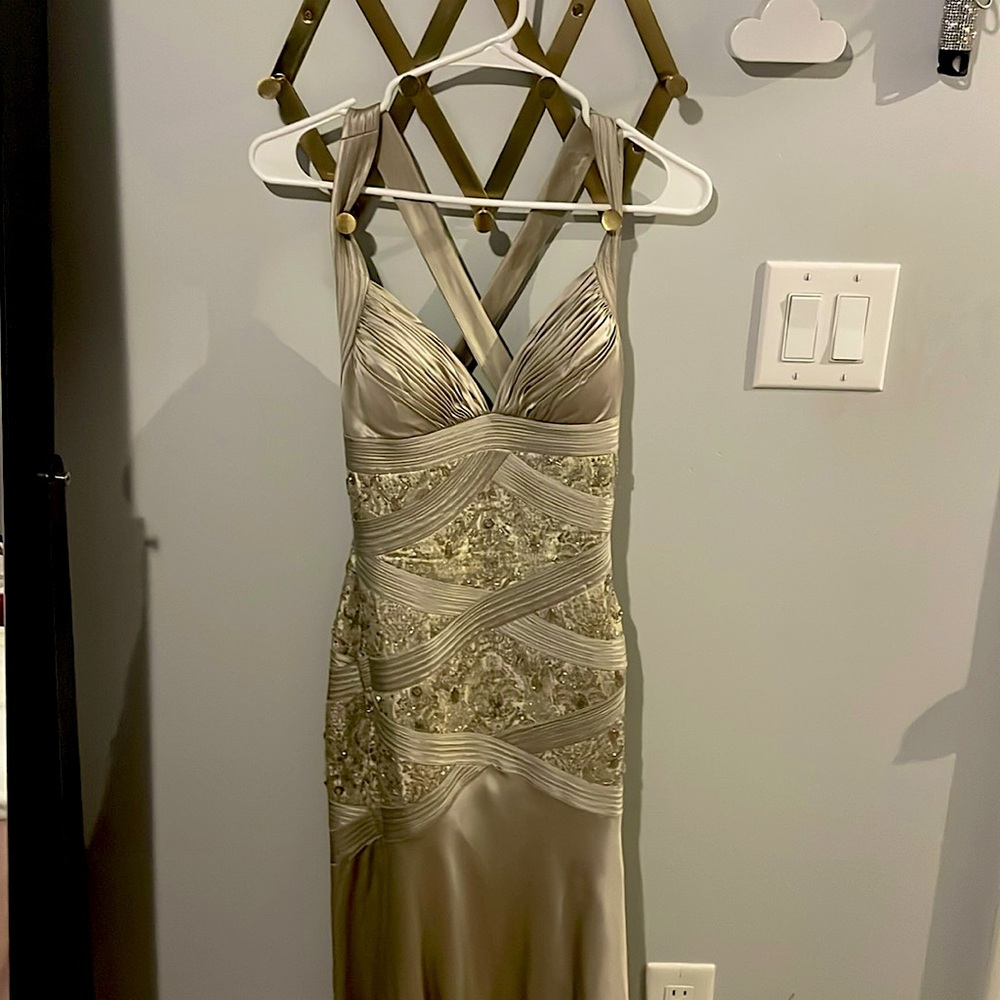 Champagne/Light Gold Silk Prom Dress by NiteLine